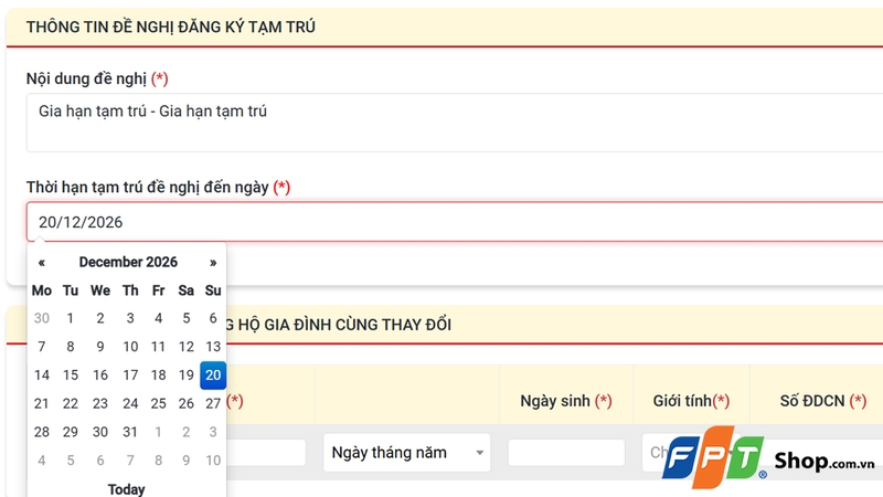 Chọn thời hạn tạm trú