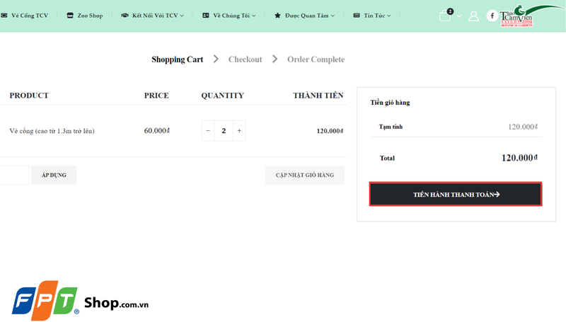 Mua vé Thảo Cầm Viên online trên website 3