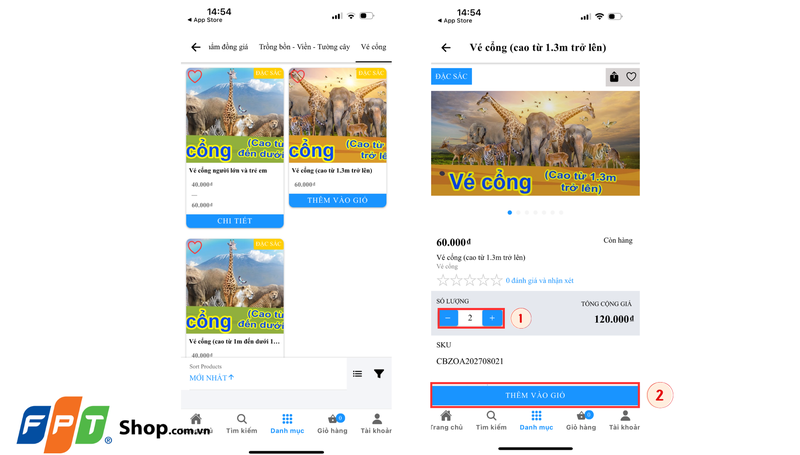 Mua vé Thảo Cầm Viên online qua ứng dụng Thảo Cầm Viên 2