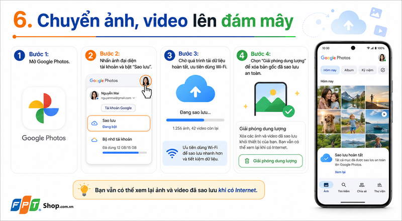 giải phóng bộ nhớ trên Android 6