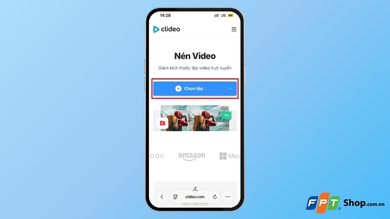 Sử dụng công cụ nén video trực tuyến Clideo