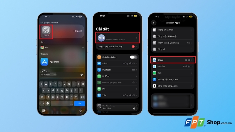 Truy cập iCloud trên iPhone