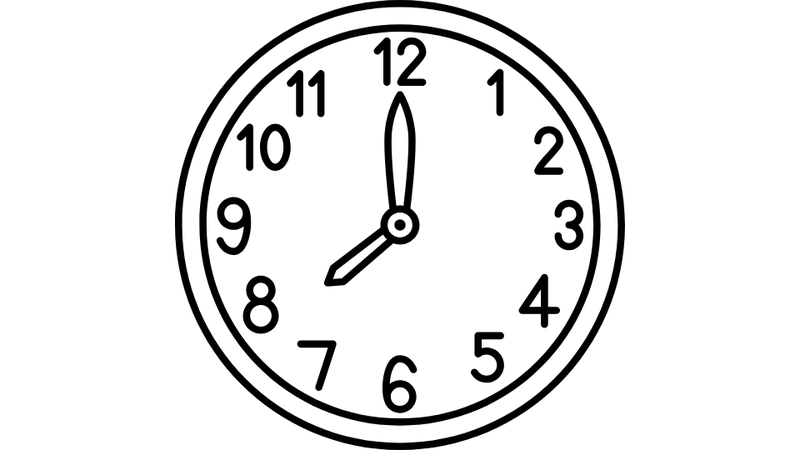12 tiếng trong 1 mặt đồng hồ
