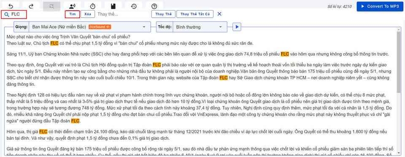 App hỗ trợ tìm kiếm và thay thế cụm từ