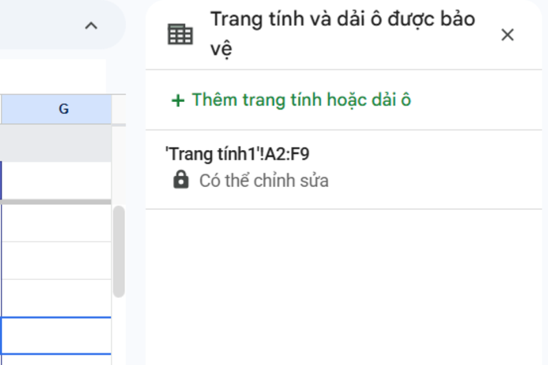 gỡ bảo vệ trang tính Google Sheets (4)