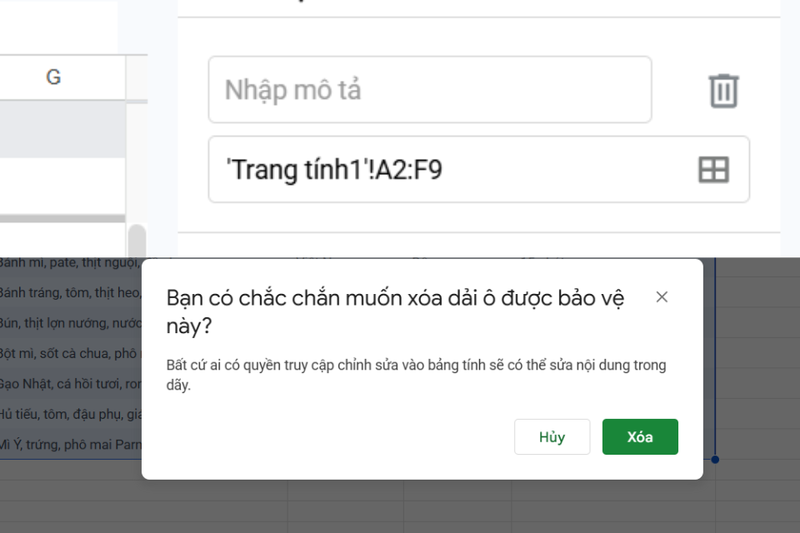 gỡ bảo vệ trang tính Google Sheets (5)