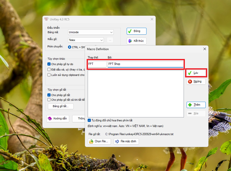Gõ tắt trong Unikey 5