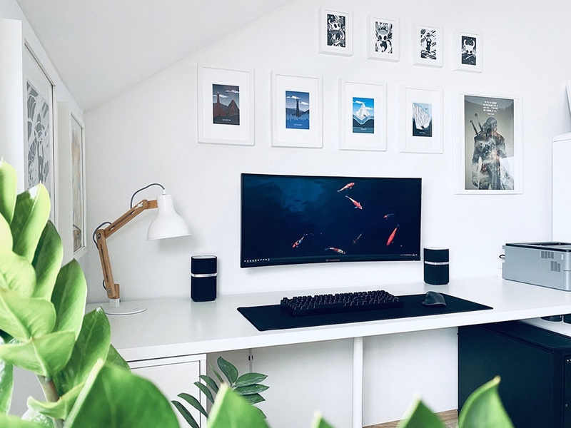 Góc gaming đẹp - Quản lý dây cáp gọn gàng