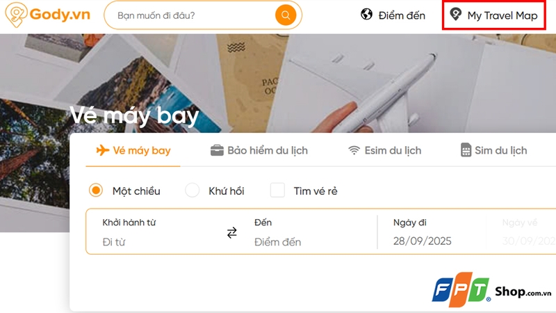 Nhấn vào mục My Travel Map