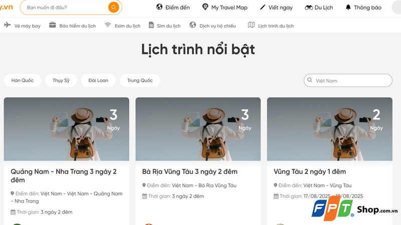 Tham khảo các lịch trình mẫu trên Gody.vn
