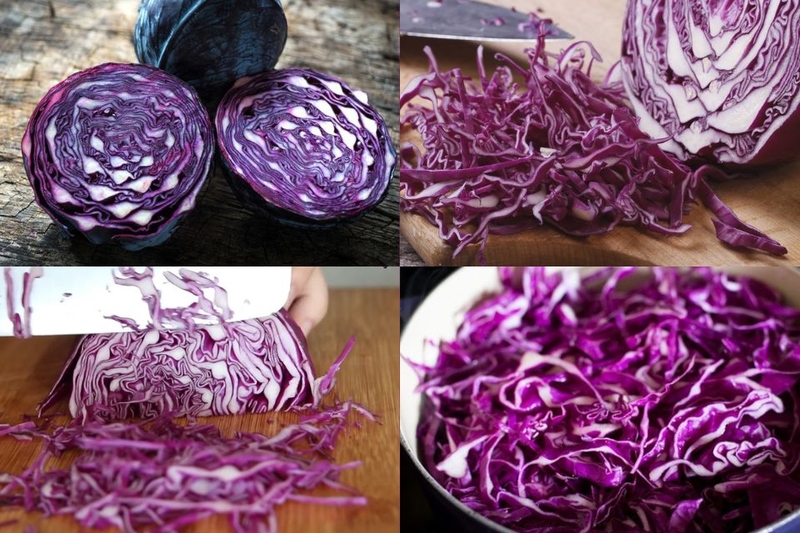 Sơ chế bắp cải tím