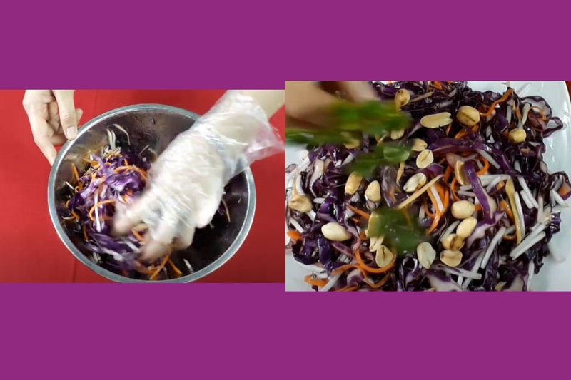 Cho món ăn ra dĩa rồi trang trí