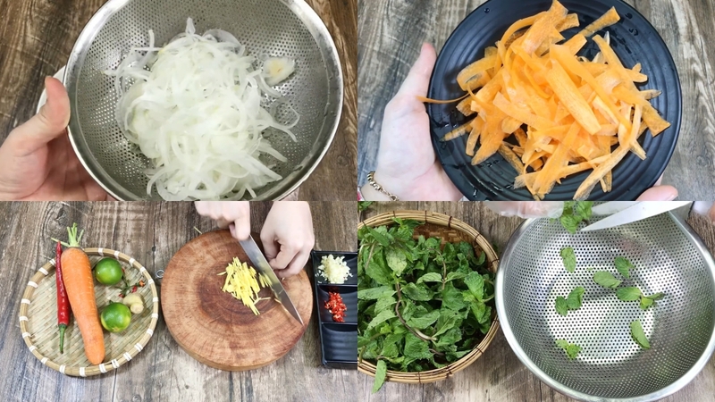 Bước 2: Sơ chế các nguyên liệu khác