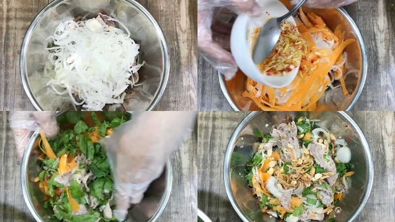 Bước 5: Trộn gỏi