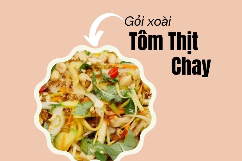 Thành phẩm gỏi xoài tôm thịt chay