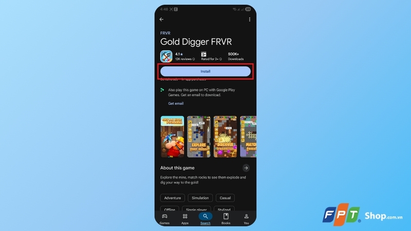 Tải Gold Digger FRVR trên điện thoại Android