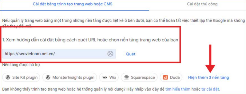 Giao diện Hướng dẫn cài đặt
