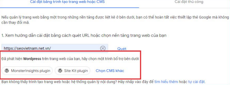 Cài đặt bằng trình tạo trang web hoặc CMS
