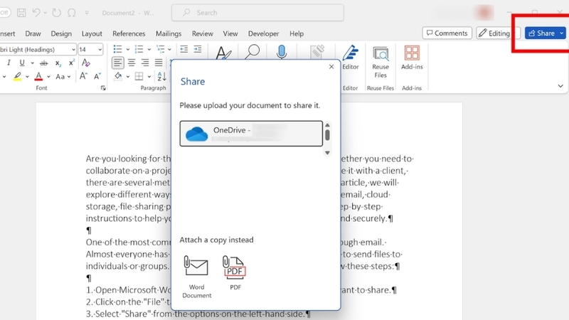 Cộng tác và chia sẻ tài liệu trên Microsoft Word