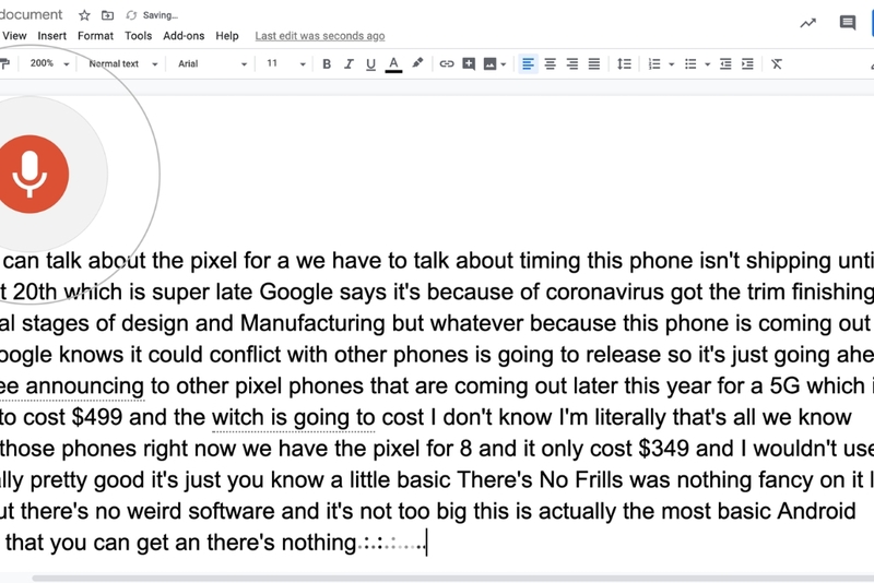 Google Docs voice typing 1