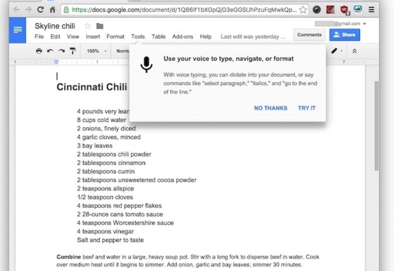 Google Docs voice typing 5