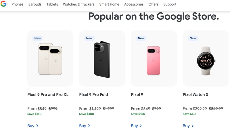 Google Store là cửa hàng trực tuyến chính thức của Google