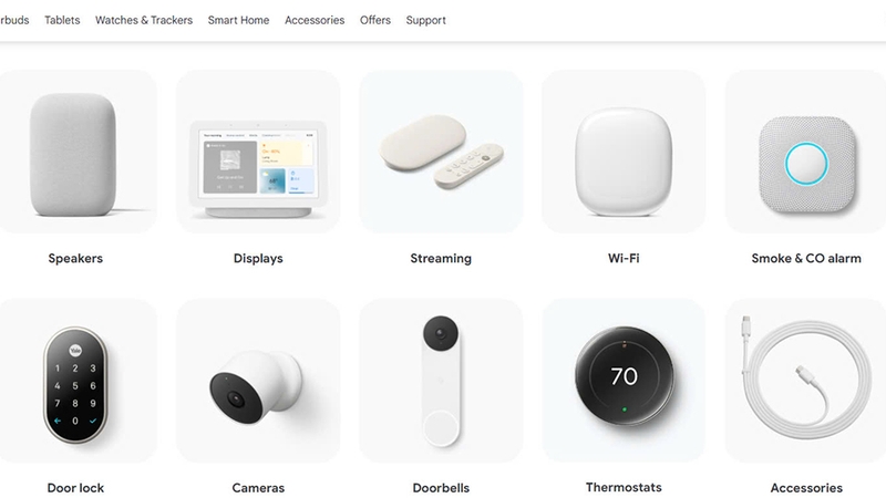 Các sản phẩm nhà thông minh được bán tại Google Store