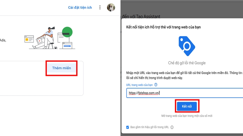 Nhập URL của website muốn kiểm tra