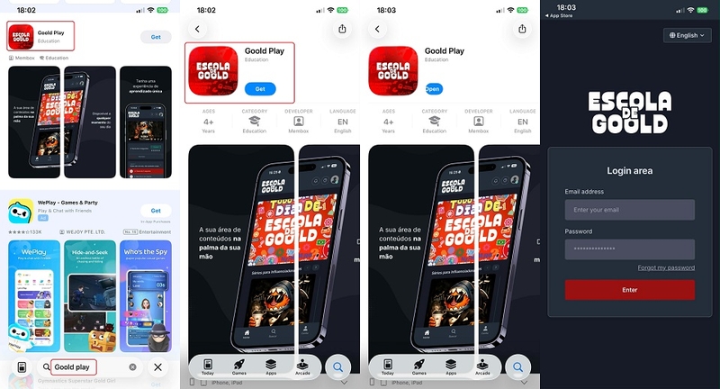 Cách tải về ứng dụng Goold Play cho thiết bị iOS