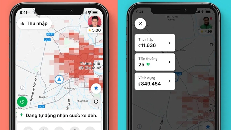 Grab Driver hỗ trợ theo dõi thu nhập chi tiết