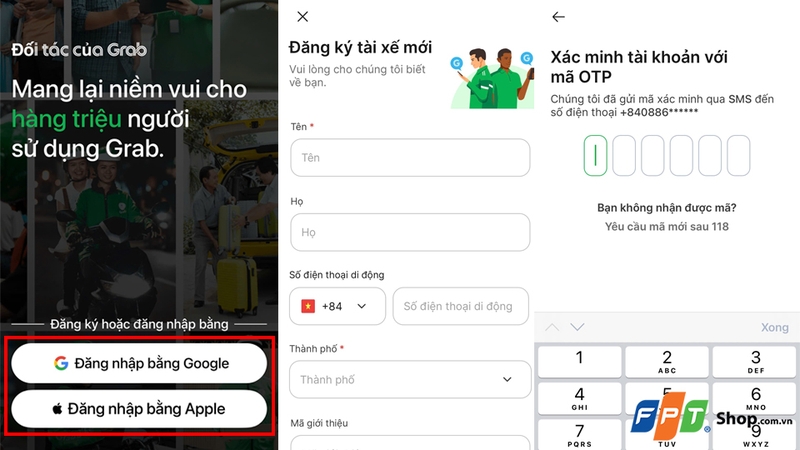 Bắt đầu quá trình đăng ký tài khoản sau khi tải ứng dụng