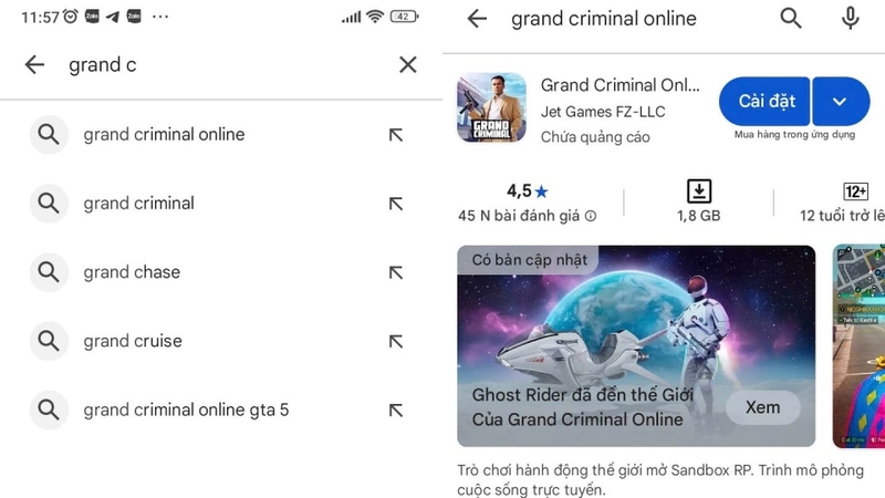 Tải game trên CH Play