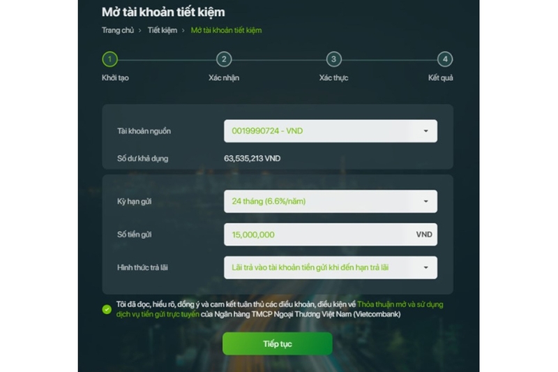 Chi tiết 2 cách gửi tiết kiệm online Vietcombank (hình 11)