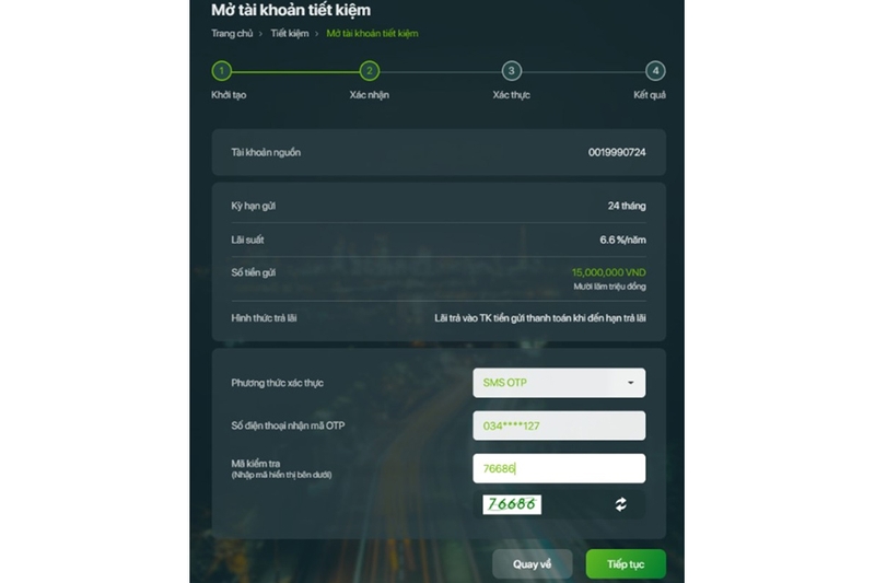 Chi tiết 2 cách gửi tiết kiệm online Vietcombank (hình 12)