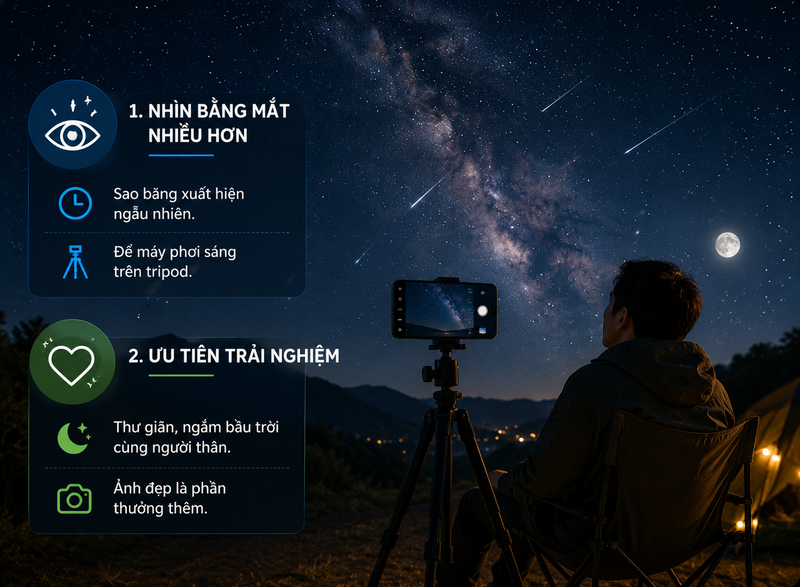 hai mưa sao băng Delta Aquariids và Alpha Capricornids cùng đạt cực đại: Việt Nam xem lúc nào, chụp bằng điện thoại ra sao?  5
