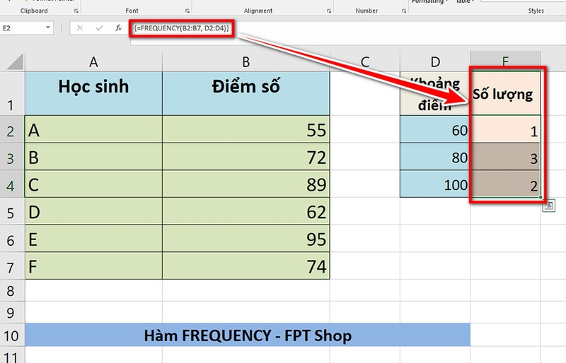 Hàm FREQUENCY - 02
