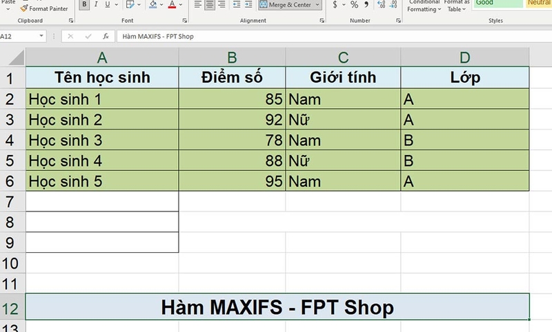 Hàm MAXIFS - 05