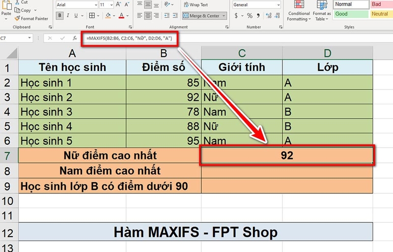 Hàm MAXIFS - 04