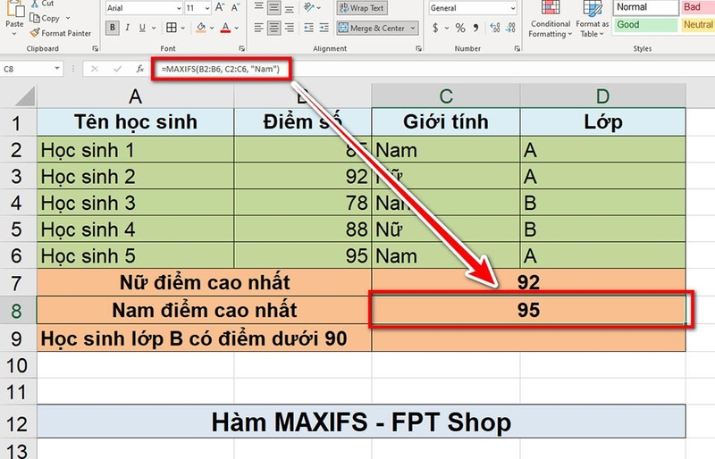 Hàm MAXIFS - 03