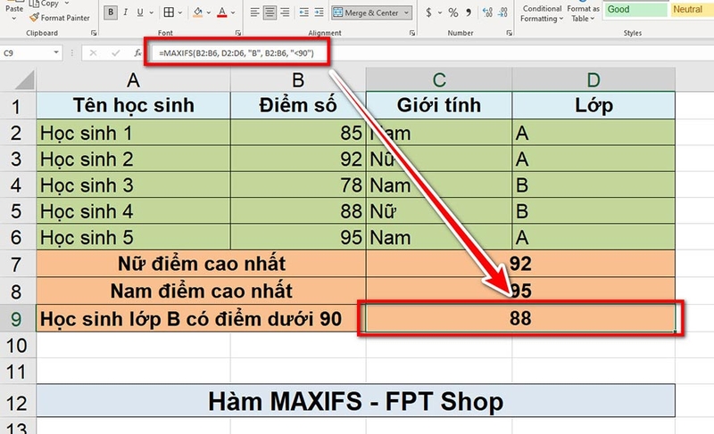 Hàm MAXIFS - 02