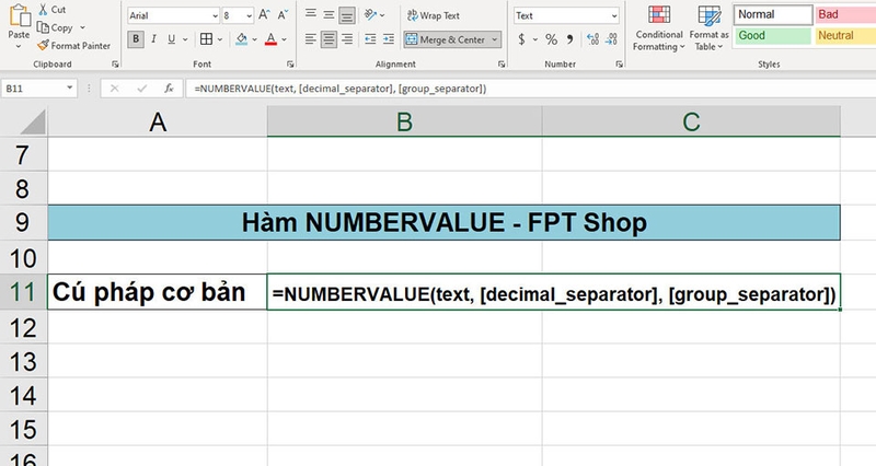 Hàm NUMBERVALUE - 04