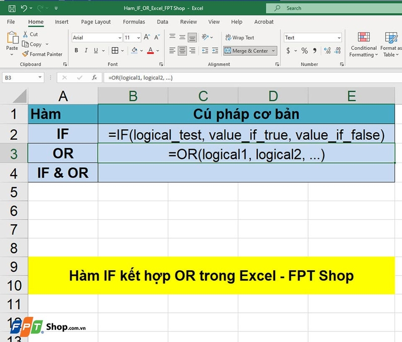 Hàm IF OR - 03