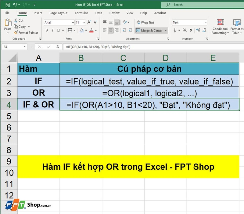 Hàm IF OR - 04