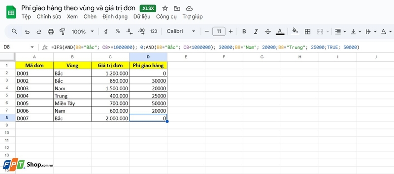 hàm ifs trong google sheet ảnh 4
