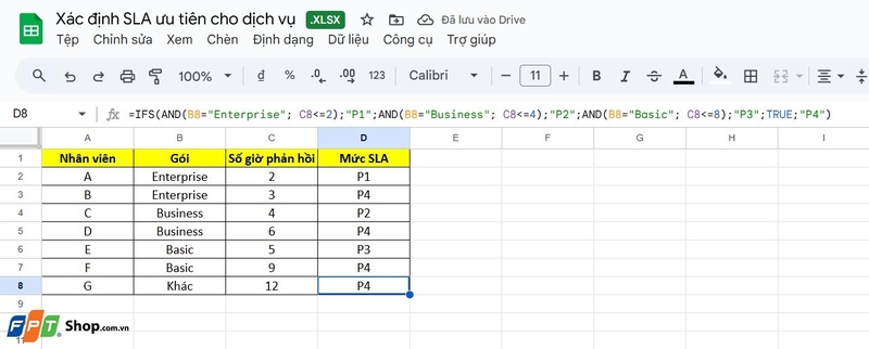 hàm ifs trong google sheet ảnh 5
