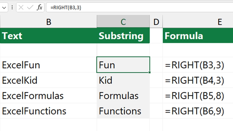 Hàm lấy ký tự có điều kiện trong Excel có sự kết hợp giữa các lệnh