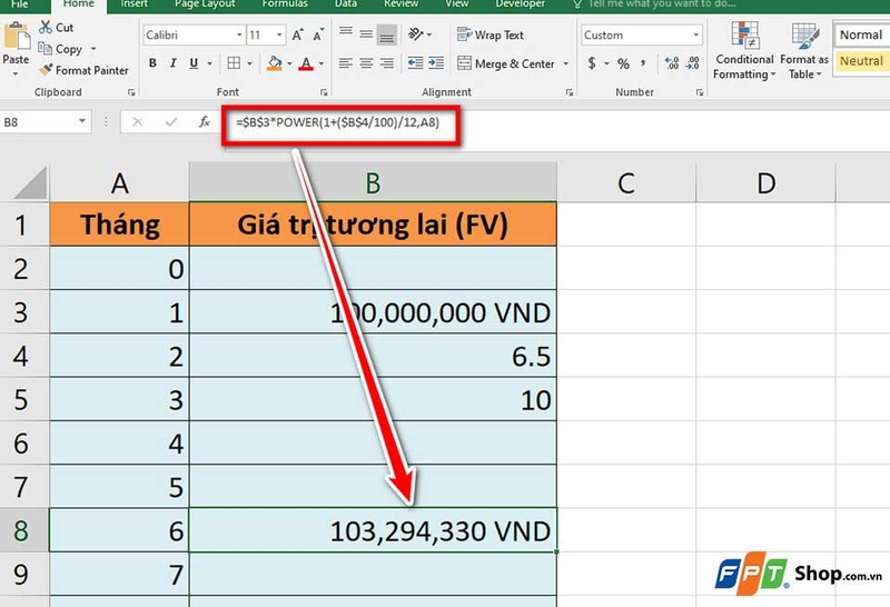 Cách dùng hàm POWER trong Excel - 08