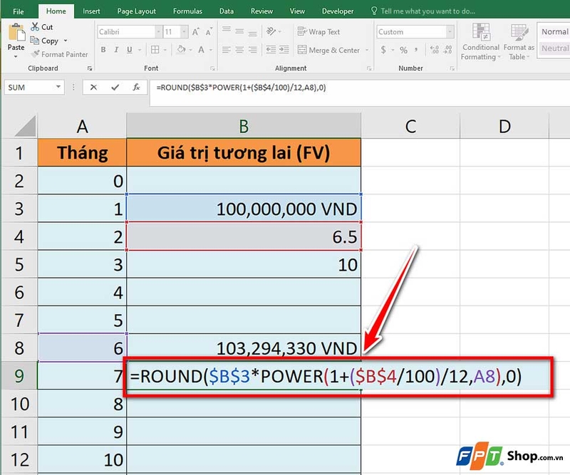 Cách dùng hàm POWER trong Excel - 06