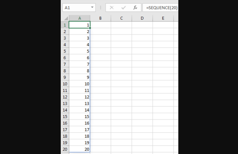 Dùng hàm SEQUENCE() trong Excel để đánh số thứ tự