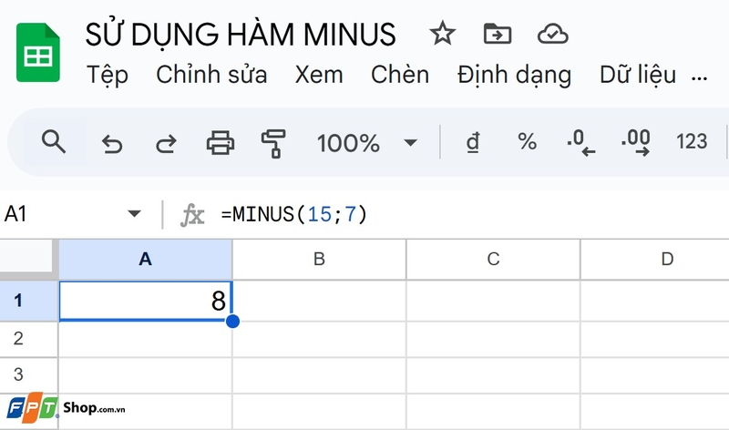 hàm trừ trong Google Sheets ảnh 3
